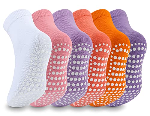 Mowenti Stoppersocken Kinder Antirutschsocken 6 Paar ABS Baby Socken Jungen Mädchen Kleinkind Krabbelsocken Lange von Mowenti