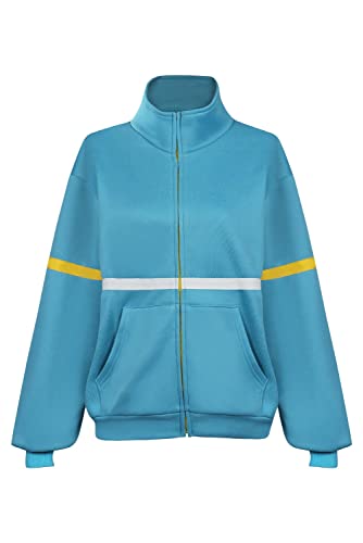 Mowseper Max Mayfield Cosplay Kostüm Reißverschluss Hoodie Sweatshirt Mantel Halloween Karneval Pullover Saison 4 Outfits Party Top, blau, X-Large von Mowseper