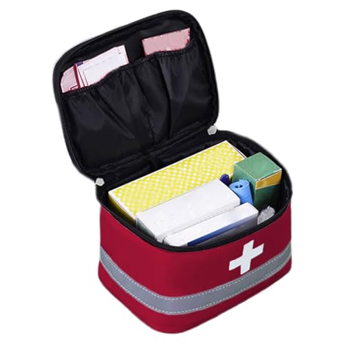 Moxeupon Medikamenten Organizer Tasche | Tragbare Medizinbox | Tragbarer Wasserdichter Mehrschicht Organizer Für Camping Wohnheim Auto Outdoor Reisen Arbeitsplatz Zuhause von Moxeupon