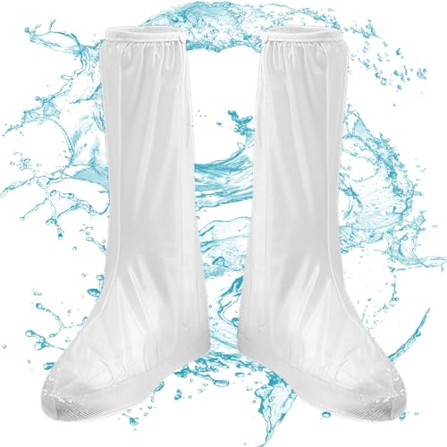 Regenschuhüberzüge | Überschuhe Schuhschoner High Tube Regenschuhüberzug,Schneesichere wasserdichte Stiefel-Regenabdeckungen, rutschfeste Schuhschützer für Damen Moxeupon von Moxeupon