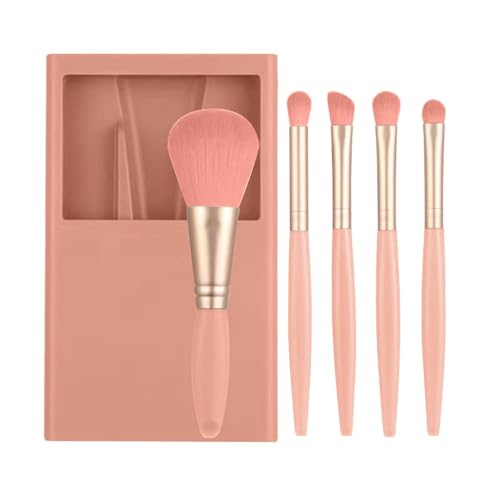 Reise -Make -up -Bürsten Set, Reisgröße Make -up -Bürsten | Kleine Make -up -Bürsten mit Gehäuse und Spiegel,Komplette Funktionsstiftung, Pulver, Concealer, Ly Shadows Applicator für Frauen, von Moxeupon