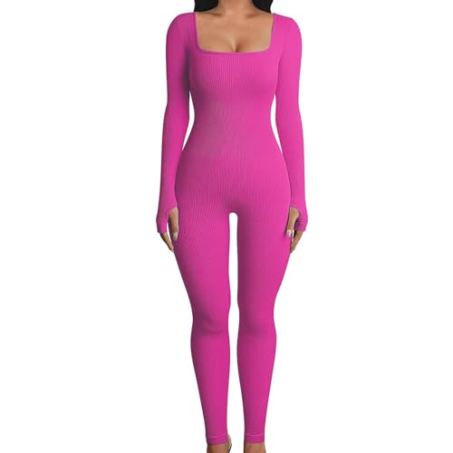 Yoga-Jumpsuits für Damen,Langarm-Jumpsuit für Damen - Langarm-Ganzanzug, lässiger Yoga-Strampler - Ganzkörper-Bodys für Damen, langärmliger Strampler Moxeupon von Moxeupon