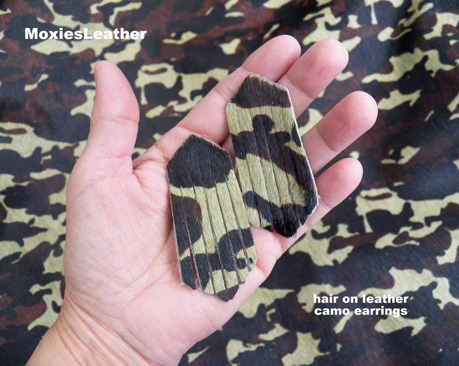 Fransenhaare Auf Leder Ohrringe-Tränenschmuck Die Geschnittenen Lederhaare Leder-Camo-Ohrringen-Kamo-Ohrringe-Ohrringe Aus Fransenhaare Auf Leder Ohrringe-Tränenschmuck Die Geschnittenen Lederhaare Leder-Camo-Ohrringen-Kamo-Ohrringe-Ohrringe Aus von MoxiesLeather