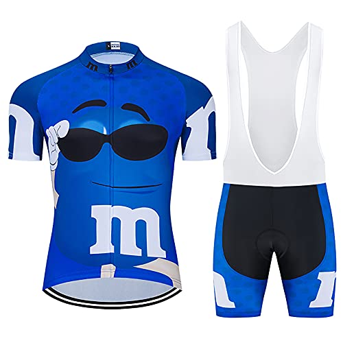 Herren Radtrikot Set, Atmungsaktiv Quick-Dry Kurzarm Radsport-Shirt +20D Gel Shorts von Moxilyn