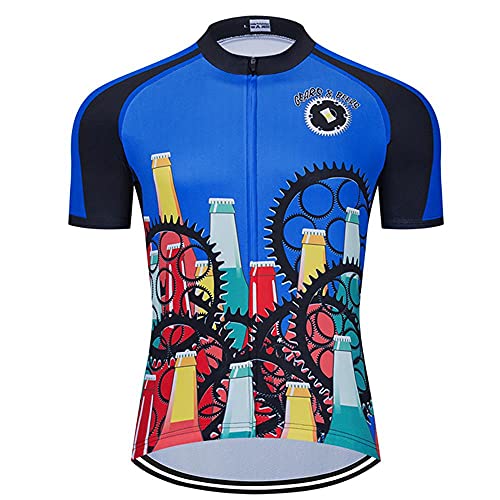 MOXILYN Herren Fahrrad-Shirts Mountainbike Shirts Kurzarm 3D Bier Radtrikot - Lustiges Fahrrad T-Shirt, B29-2, L von Moxilyn