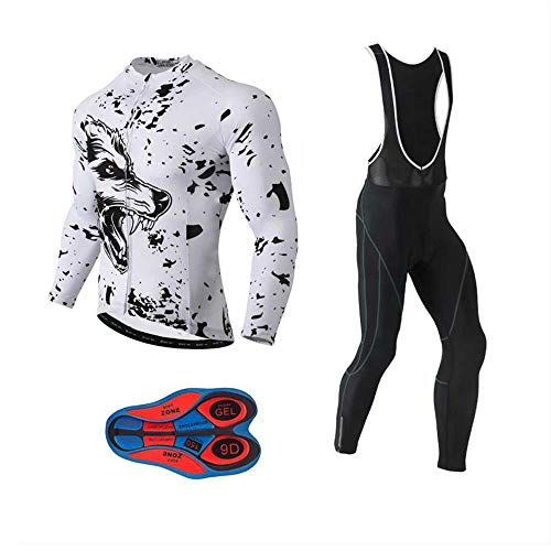 MOXILYN Herren Radtrikot Set Rennrad Fahrrad Shirt + Trägerhose mit 9D Gel gepolstert MTB Reiten Kleidung Kit, F3s-Set, Large von Moxilyn