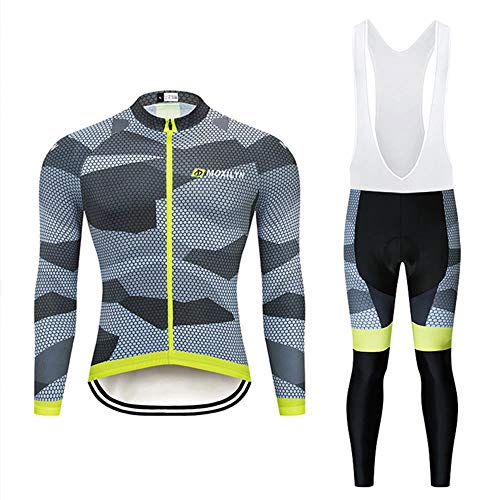 MOXILYN Schnelltrocknendes Fahrradtrikot-Set für Herren, Rennrad und Trägerhose mit 9D-Gel-Polsterung, MTB-Reitbekleidungsset, A2s-Set, X-Large von Moxilyn