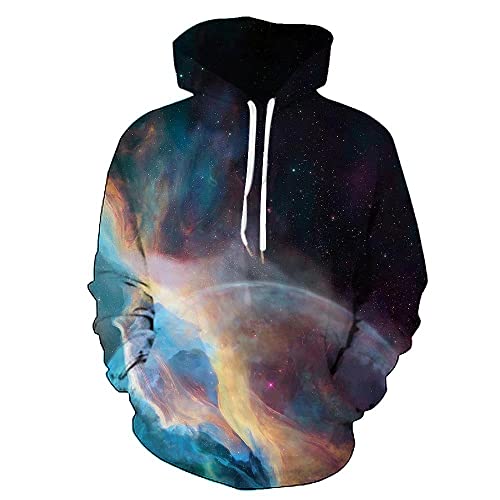 Moxilyn 3D Anime Hoodies Pullover Sternengalaxie Erwachsene Kapuzenpulli Langarm Print Stereoskopischer Hoodie für Männer Frauen von Moxilyn