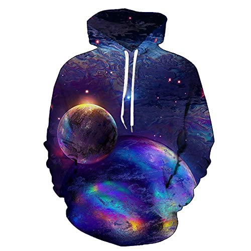 Moxilyn 3D Anime Hoodies Pullover Sternengalaxie Erwachsene Kapuzenpulli Langarm Print Stereoskopischer Hoodie für Männer Frauen von Moxilyn