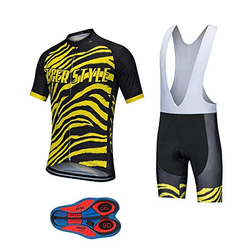 Moxilyn Fahrradtrikot Kurzarm Set für Herren Radtrikot T Shirt Radsport Radtrikot Set Fahrrad Trikot Kurzarm+Radhose mit 9D GEL,Ursprüngliche Gaze Radjacke und Radhose,Cycling Jersey Radtrikot von Moxilyn