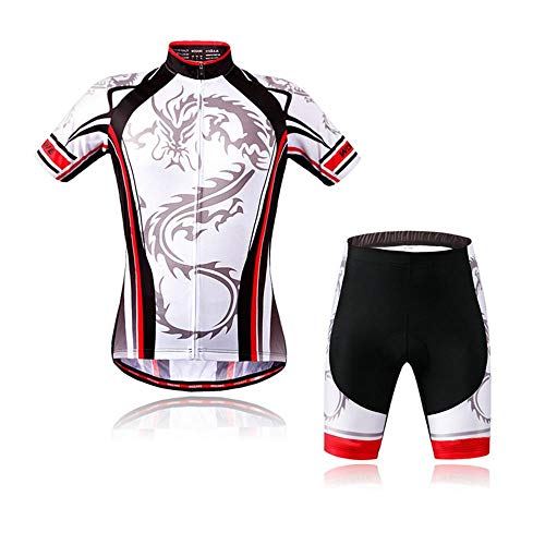 Moxilyn Fahrradtrikot Kurzarm Set für Herren Radtrikot T Shirt Radsport Radtrikot Set Fahrrad Trikot Kurzarm+Radhose mit 9D GEL,Ursprüngliche Gaze Radjacke und Radhose,Cycling Jersey Radtrikot von Moxilyn