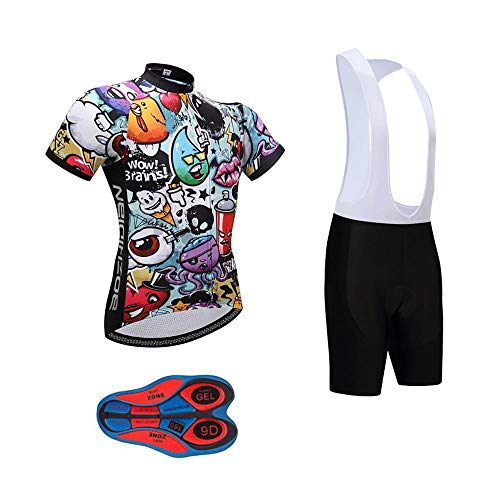 Moxilyn Fahrradtrikot Kurzarm Set für Herren Radtrikot T Shirt Radsport Radtrikot Set Fahrrad Trikot Kurzarm+Radhose mit 9D GEL,Ursprüngliche Gaze Radjacke und Radhose,Cycling Jersey Radtrikot von Moxilyn