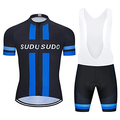 Moxilyn Fahrradtrikot Kurzarm Set für Herren Radtrikot T Shirt Radsport Radtrikot Set Fahrrad Trikot Kurzarm+Radhose mit 9D Gel,Ursprüngliche Gaze Radjacke und Radhose,Cycling Jersey Radtrikot von Moxilyn