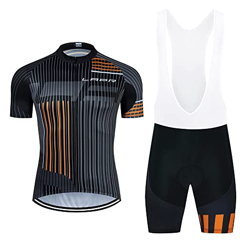 Moxilyn Fahrradtrikot Kurzarm Set für Herren Radtrikot T Shirt Radsport Radtrikot Set Fahrrad Trikot Kurzarm+Radhose mit 9D Gel,Ursprüngliche Gaze Radjacke und Radhose,Cycling Jersey Radtrikot von Moxilyn