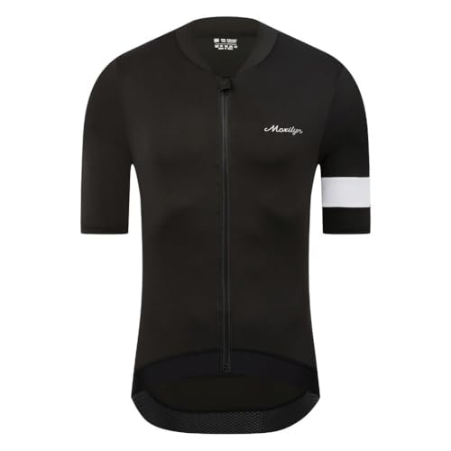Moxilyn Herren Fahrrad Kurzarmtrikot MTB Radtrikot Kurzarm Rennrad Shirts Fahrradbekleidung 4 Taschen Full Zip mit 4 Taschen von Moxilyn