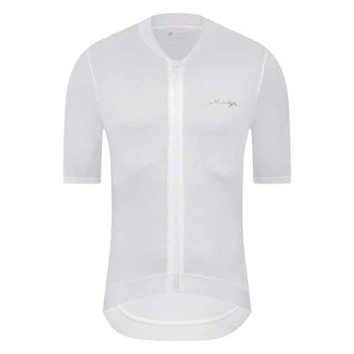Moxilyn Herren Fahrrad Kurzarmtrikot MTB Radtrikot Kurzarm Rennrad Shirts Fahrradbekleidung 4 Taschen Full Zip mit 4 Taschen von Moxilyn