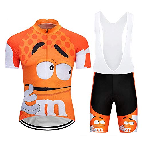 Herren Radtrikot Set, Atmungsaktiv Quick-Dry Kurzarm Radsport-Shirt +20D Gel Shorts von Moxilyn