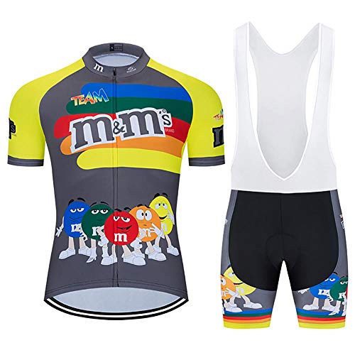 Herren Radtrikot Set, Atmungsaktiv Quick-Dry Kurzarm Radsport-Shirt +20D Gel Shorts von Moxilyn