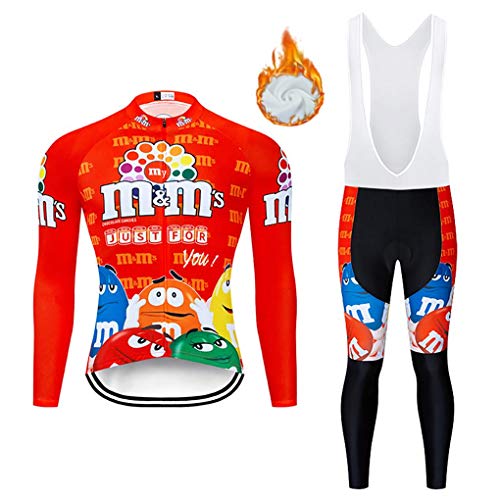 Moxilyn Radtrikot Herren LangarmAnzüge Radtrikot Set Radfahren Kleidung Winddicht Langärmliges Fahrradtrikot Hose mit 9D Gel Sitzpolster Sport & Freizeit MTB Radtrikot für Herbst von Moxilyn