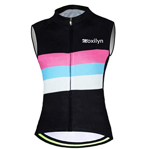 Moxilyn ärmellos Radtrikots für Damen,Weste Radfahren Jersey Frauen Fahrrad Trikots Sport MTB Straßenberg Bluse Kurzarm Fahrrad T-Shirts Top Atmungsaktiv und Schweißabsorbierend Schnell Trocknend von Moxilyn