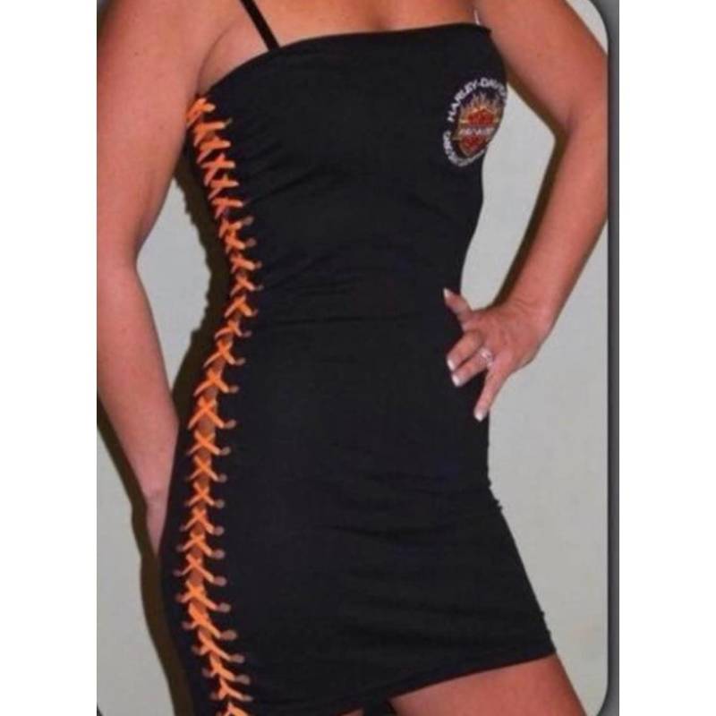 Röhrenkleid Mit Orangefarbener Schnürung von MoxyTshirts