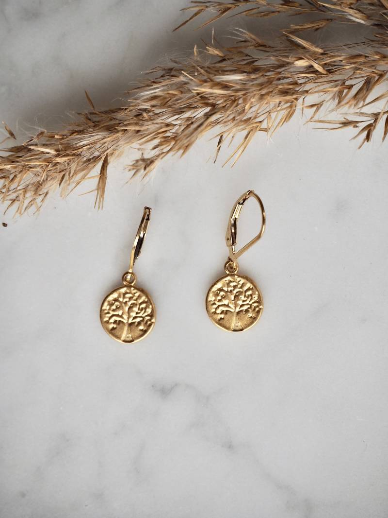 Zierliche Baum Des Lebens Ohrringe 14K Gold Filled Klappbrisur, Vermeil Zierliche Baum Des Lebens Ohrringe 14K Gold Filled Klappbrisur, Vermeil von MoyJewelryDesign