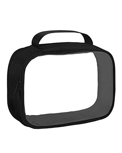 Kulturbeutel Transparent Kulturtasche PVC Flugzeug Beutel Flüssigkeiten Kosmetiktasche Reise Kosmetikbeutel Durchsichtige Tasche Handgepäck-Reisezubehör Toilettentasche Wasserfest für Damen Schwarz von Moyad