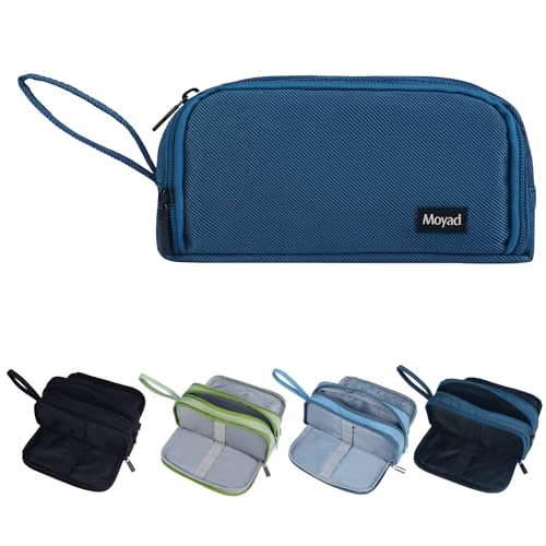 Moyad Federmäppchen Groß XXL Federtasche Erwachsene Schlampermäppchen Jungen Stifteetui Leinwand Federpenal Single Federmappe Stiftemäppchen Organizer Für Teenager Mädchen Navy von Moyad