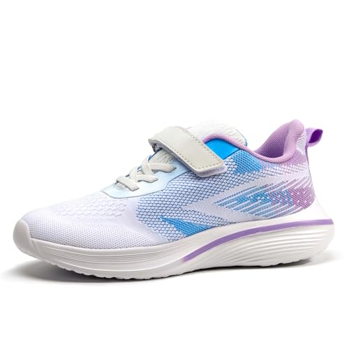 Moyagu Turnschuhe Mädchen Sportschuhe Mädchen Turnschuhe Jungen Laufschuhe Mesh Atmungsaktiv Hallenschuhe Kinder Tennisschuhe Leicht Outdoor Fitness Sneaker blau 29EU von Moyagu