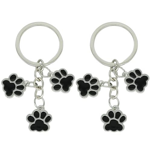 Moydolo 2PCS Katze Pfote Schlüsselanhänger Anhänger Metall Tier Hund Klaue Schlüsselkette keychian für Mädchen Damen von Moydolo