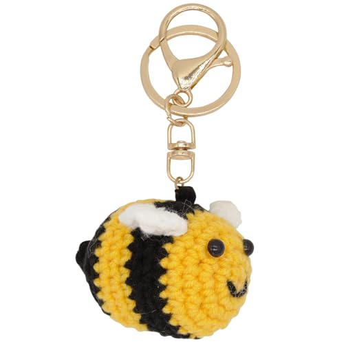 Moydolo Niedliche Gestricktes Tier Biene Schlüsselanhänger Anhänger Geschenke für Frauen Mädchen Tasche und Geldbörse von Moydolo