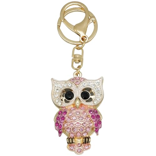 Moydolo Tier Anhänger Schlüsselanhänger Kristall Bling Koala Eule Wal Flamingo Schildkröte Keychain Ring für Frauen Mädchen von Moydolo