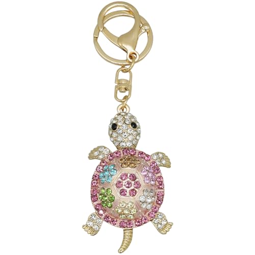 Moydolo Tier Anhänger Schlüsselanhänger Kristall Bling Koala Eule Wal Flamingo Schildkröte Keychain Ring für Frauen Mädchen von Moydolo