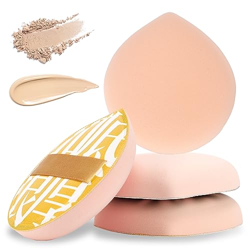 2 Stück Große Puderquaste Foundation Kissen Make-up Schwamm Waschbar Beauty Blender Weich Schwämmchen Powder Puff Wiederverwendbar Makeup Sponge für Lose Puder Flüssige Kosmetik von Mozeat Lens