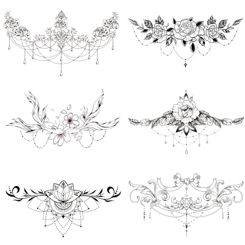 6 Blätter Fake Tattoos Body Tattoo Aufkleber Für Frauen Brust Tattoo Taille Und Rücken Wenden Falsche Tattoos Temporäre Tattoos Für Aufklebe, Bauch, Brust, Wasserfest Frauen Tattoo 6 Blätter Fake Tattoos Body Tattoo Aufkleber Für Frauen Brust Tattoo Taille Und Rücken Wenden Falsche Tattoos Temporäre Tattoos Für Aufklebe, Bauch, Brust, Wasserfest Frauen Tattoo von Mozeat Lens