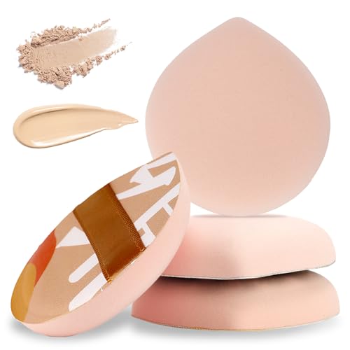 MOZEAT LENS 4 Stück Make-up Schwamm für Foundation Große Puderquaste Make-up-Kissen Beauty Blender Waschbar Make-up Puff Weich Schwämmchen für Flüssigkeit Kosmetik Lose Puder von Mozeat Lens