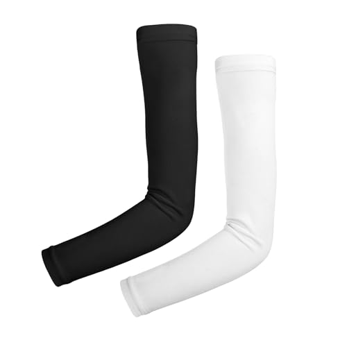 Mozeat Lens 2 Stück Armstulpen Sonnenschutz Ärmlinge Unisex Arm Sleeve Rutschfest Ärmel Lang Atmungsaktiv Anti UV Arm Warmers Armwärmer Sleeves für Basketball Volleyball Radsport Freien Sport Laufen von Mozeat Lens