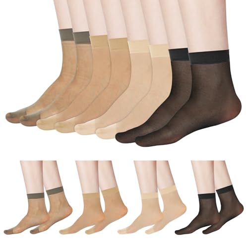 Mozeat Lens 20 Paar Knöchel Nylon Socken Transparent Damen Söckchen aus Dünnem Nylon Strumpfhosen Socken Knöchelhohe Strumpfwaren Homewear Kurze Strümpfe Bequeme Atmungsaktive Feinstrumpfsöckchen von Mozeat Lens