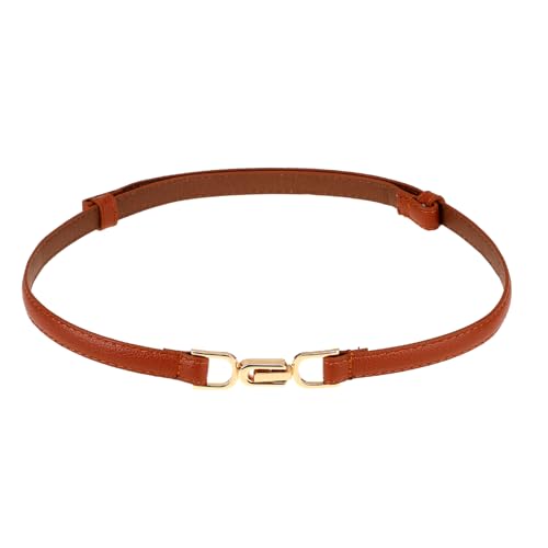 Mozeat Lens Damen Gürtel Skinny Taillengürtel Verstellbarer Dünner Gürtel 95x1,5cm PU Leder Elastischer Gürtel mit Schnalle Women Schmal Belt für Kleider von Mozeat Lens