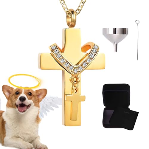 Mppchhn Asche Anhänger - Asche Anhänger Andenken,Kreuz Mit Urnenfach Für Einäscherung Erinnerung Reisen Und Zuhause Anzeige von Mppchhn