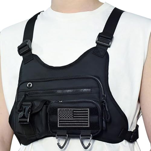 Mppchhn Brusttasche Für Männer, Lauf Weste Schlanke Brusttasche, Telefonhalter Leichtes Gurtzeug Für Camping Radfahren Frauen Reisen von Mppchhn