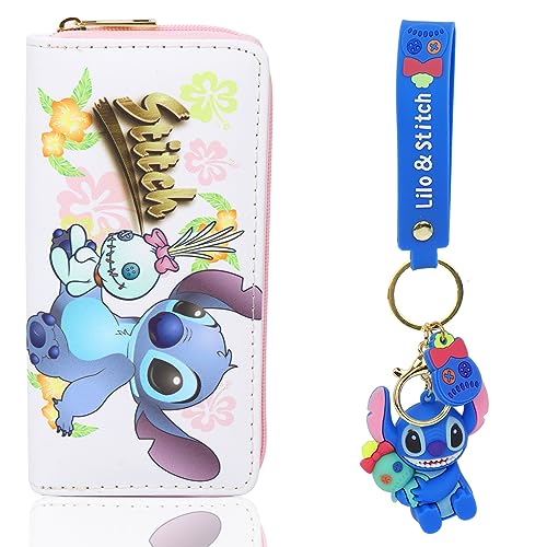 Mprocen Stitch Wallets, Cartoon Purse Stitch Wallets for Kids Adult, Women's Wallet Stitch Coin Purse Gift, Anime Wallet Long Purse Leather Purse with Zipper, Stitch Gifts for Girls Women Boy, Stil 6, von Mprocen