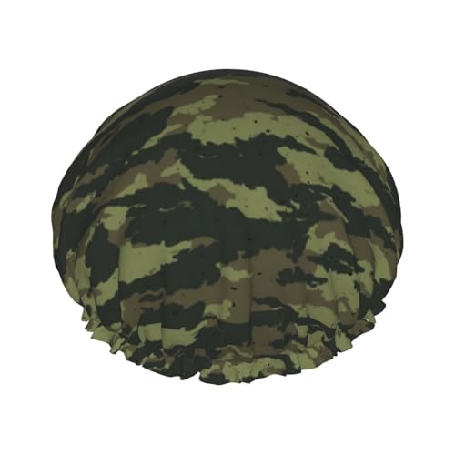 Mqgmz Damen-Duschhaube mit Camouflage-Druck, leicht, weich und wiederverwendbar, für langes Haar, atmungsaktiv von Mqgmz