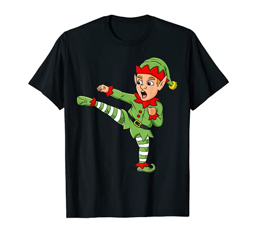 Weihnachts-Elf-Karate-Schlafanzug für Jungen und Mädchen T-Shirt von Mr Ben Christmas