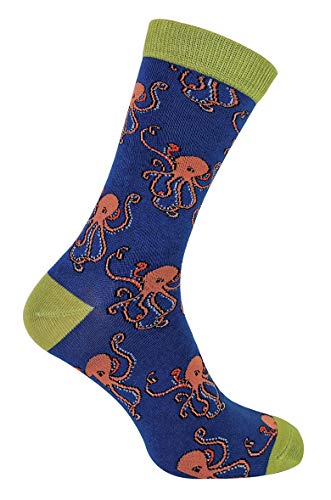 Mr Heron - Herren Socken mit Tiere Motiv | Bambus Socken mit Bunt Animal Muster für Erwachsene (39-45, Krake) von Mr Heron