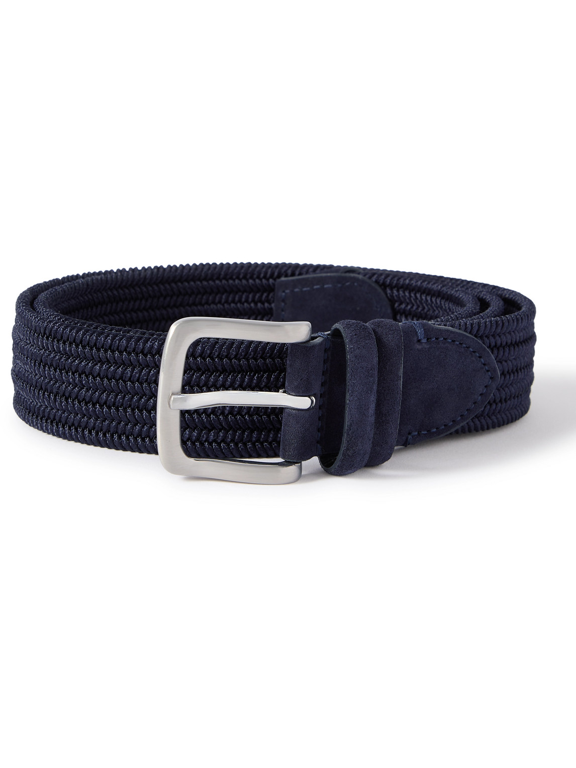 Mr P. - 3.5cm Suede-Trimmed Woven Belt - Men - Blue - EU 105 von Mr P.