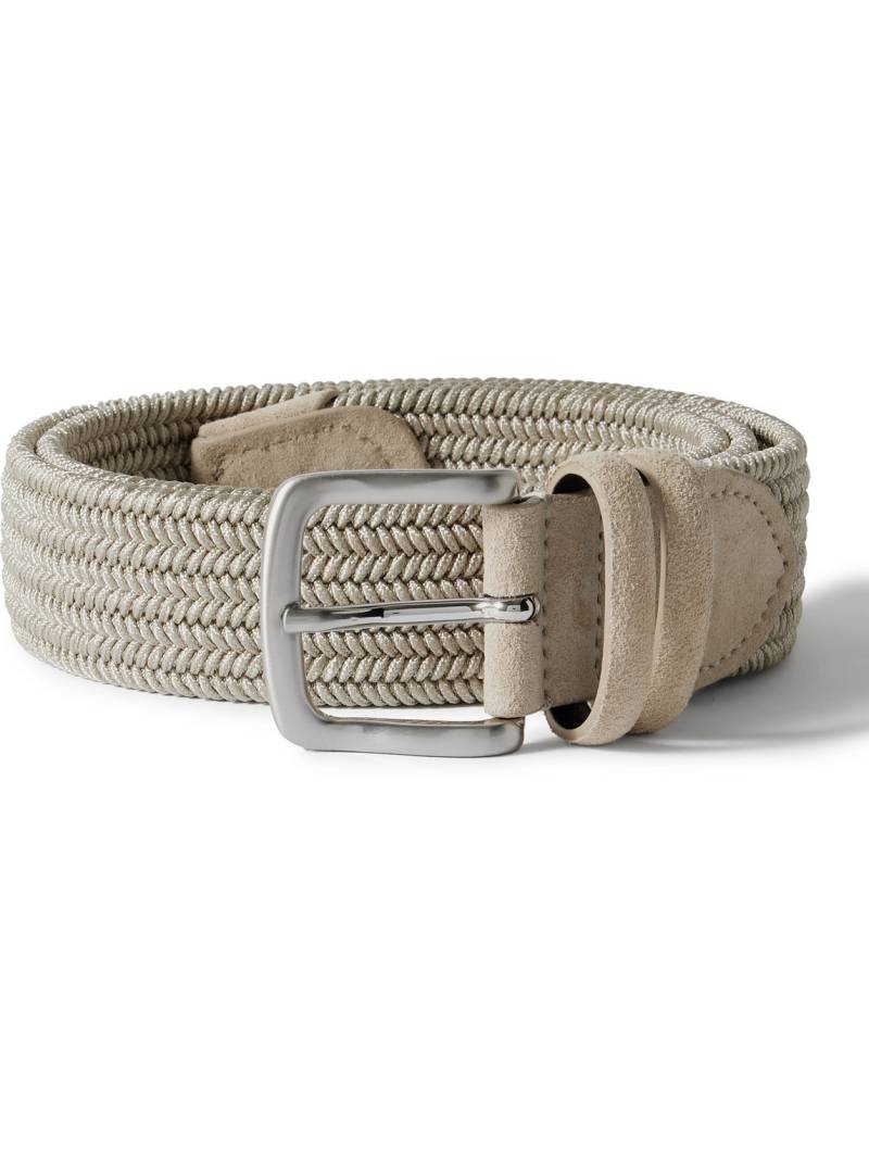 Mr P. - 3.5cm Suede-Trimmed Woven Belt - Men - Neutrals - EU 95 von Mr P.