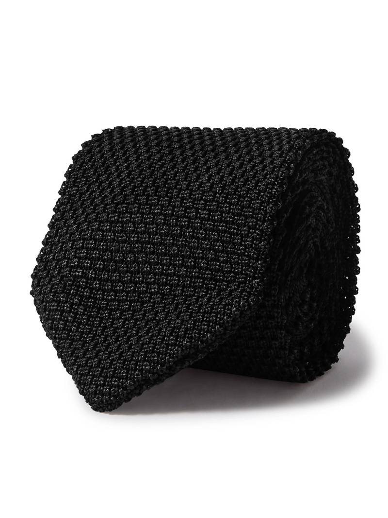 Mr P. - 7cm Knitted Silk Tie - Men - Black von Mr P.