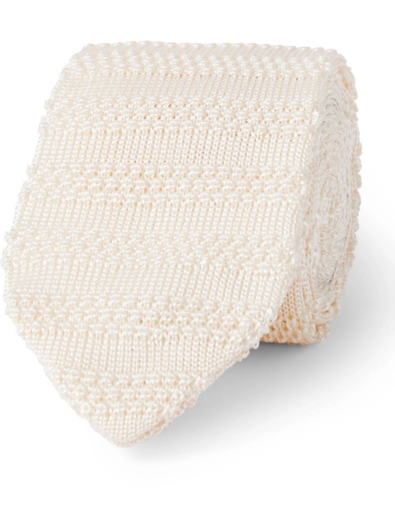 Mr P. - 7cm Knitted Silk Tie - Men - Neutrals von Mr P.