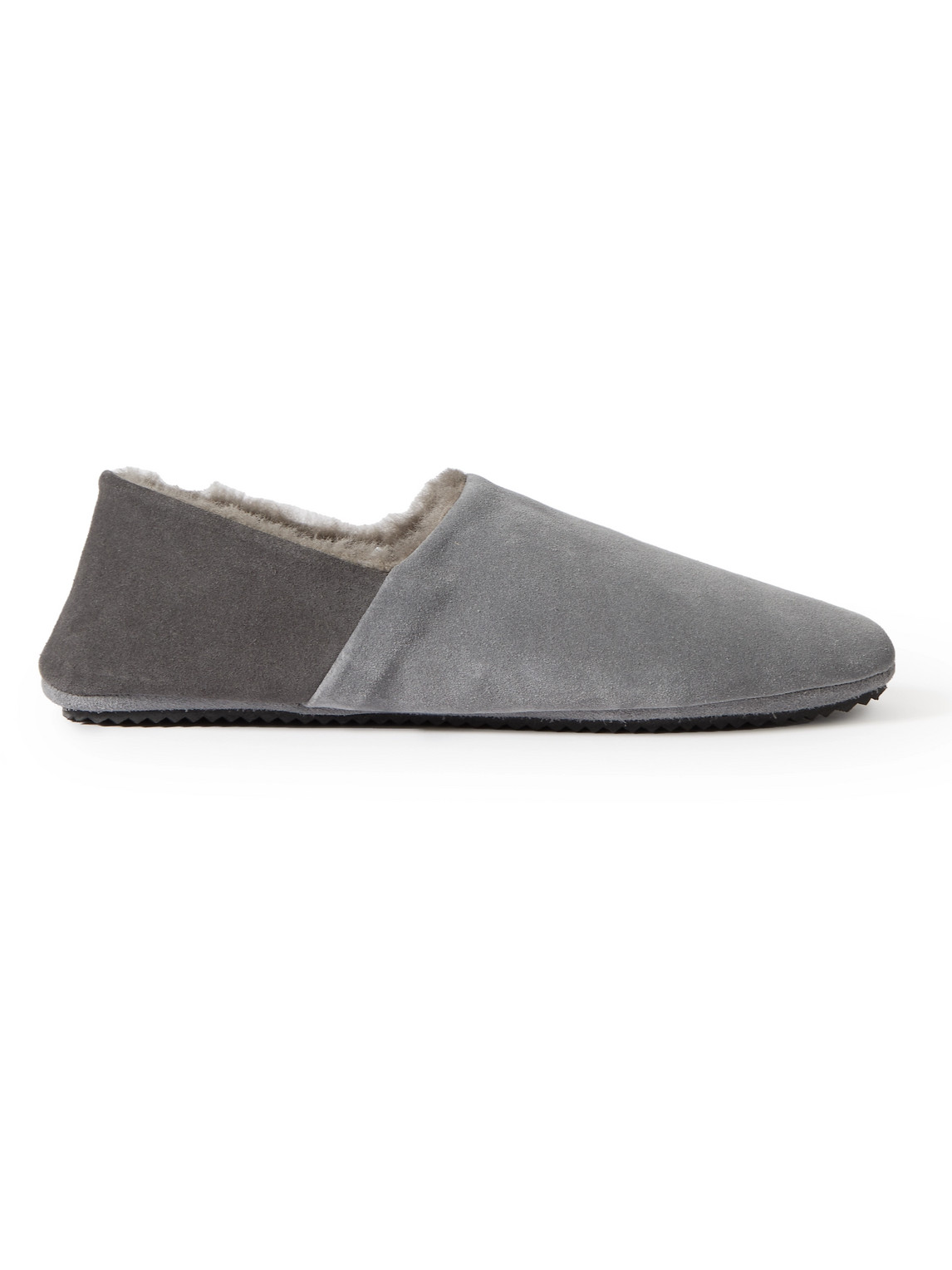 Mr P. - Babouche Shearling-Lined Suede Slippers - Men - Gray - UK 10 von Mr P.